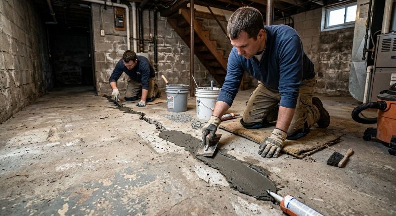 Cracked Basement Floor Repair in Charlotte, NC